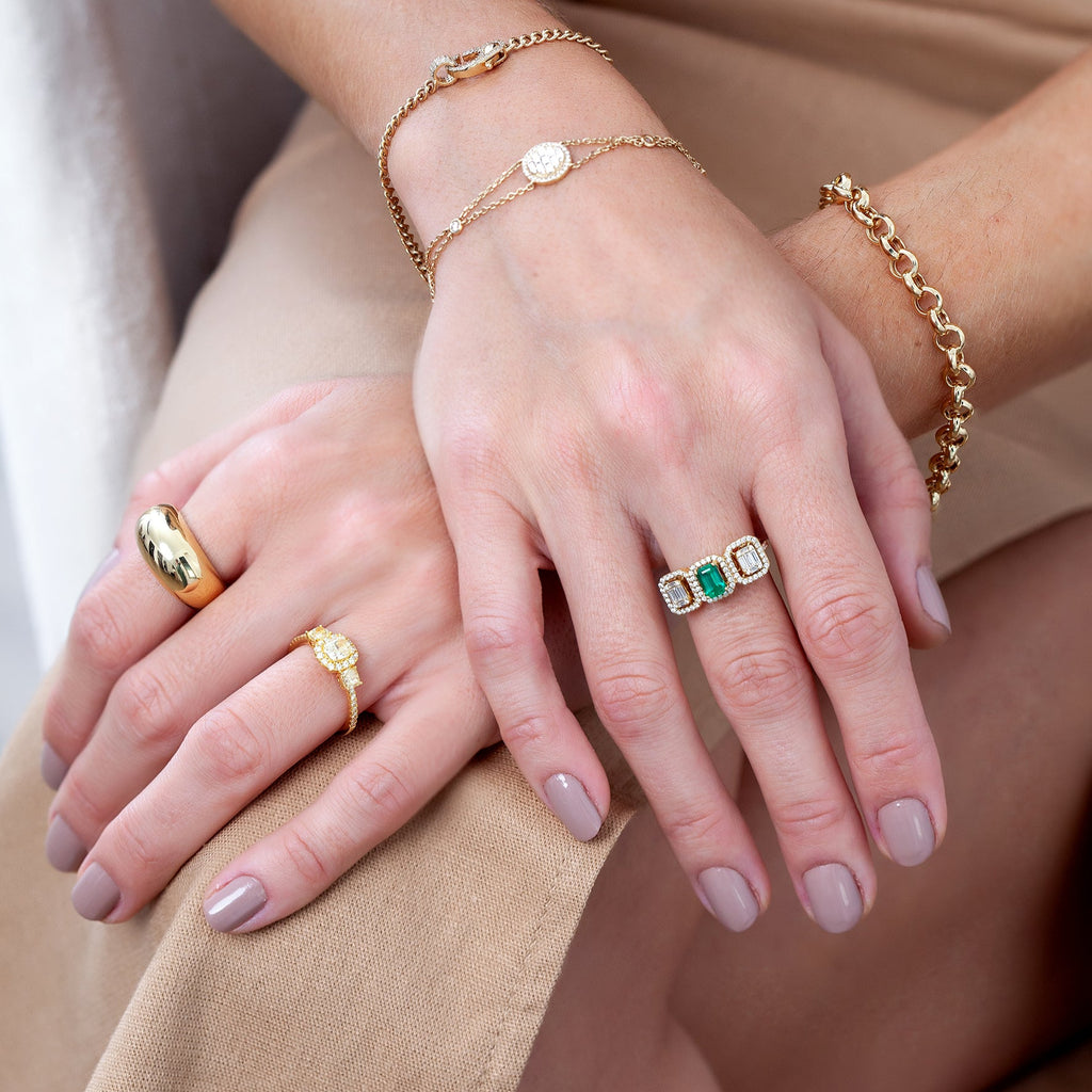 Anel diamantes fancy yellow