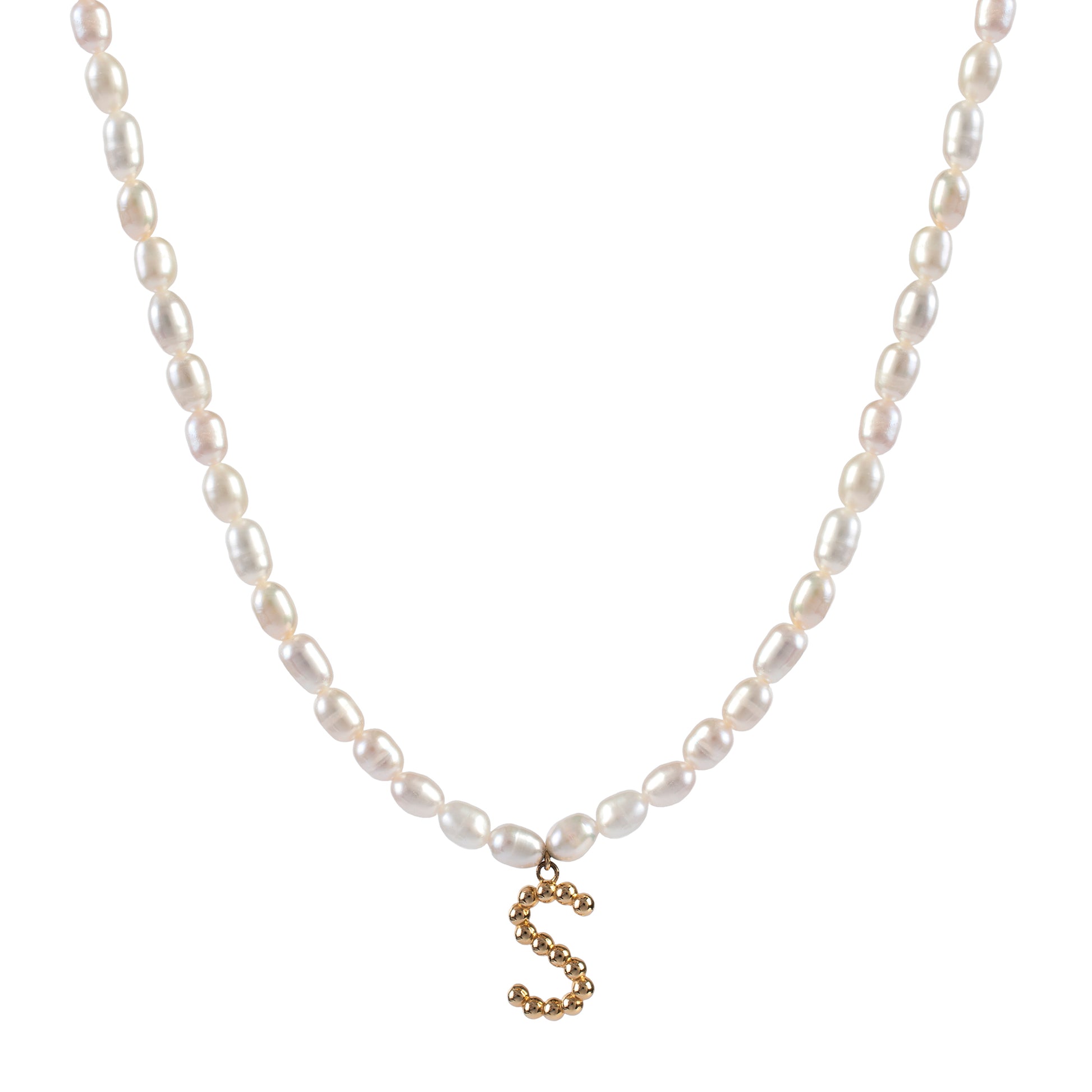 Colar pérolas com inicial